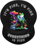 ITNRSIIET Ergonomic Mouse Pad with Gel Wrist Support Small Wrist Rest Smooth Surface Non-Slip PU Base Comfortable Office Supplies Pain Relief, 8.7 x 7.2 inches, Unhappy Frog