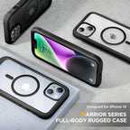 Miracase for iPhone 14 Case 6.1'', [Bubble Free] Full-Body Bumper Phone case with Built-in Full Glass Screen &Lens Protector,No Gap,Compatible with MagSafe,Drop Proof 14 Cover,Black