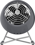 Vornado VFAN™ Mini Modern Vintage Fan, Retro Metal Air Circulator, Fan for Desk & Bedside, 2 Speeds, Adjustable Tilt, Personal Cooling with Targeted Airflow, Quiet Fan, Storm Gray