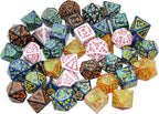 SmartDealsPro Double-Colors Polyhedral Dice Sets with Pouches for D&D DND RPG MTG Dungeon and Dragons Table Board Roll Playing Games D4 D6 D8 D10 D% D12 D20 (6-Color Retro Sets)