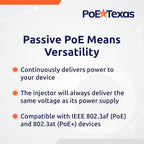 PoE Texas 24 Port PoE Injector - Multi-Port PoE Gigabit Rack Mount Midspan for IP Cameras, Phones, WiFi AP, Add Power Over Ethernet to Non-PoE Switch or Network Router, Includes 56v 240w Power Supply