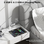 8 in 1 Recessed Power Strip with 15W Wireless Charger, 20W Fast Charging Furniture Outlet, Plug in 3 AC Outlets & 4 USB Ports Flush Mount, 6FT Cord