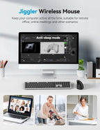 TECKNET Ergonomic Mouse with Jiggler, Bluetooth Wireless Vertical Mouse, 4800DPI Rechargeable Carpal Tunnel Mouse, Undetectable Random Movement Keeps Computers Awake for PC, Laptop