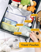 SUNEE Mesh Zipper Pouch 6x9 in (10 Colors, 30 Packs), Mesh Bags with Zipper for School Office Supplies, Puzzles & Games, Travel Accessories, Waterproof Zipper Pouches for Organizing