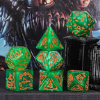 CiaraQ Polyhedral Dice Set, 5 Colors with 5 Decorative Pouches, 7 Pieces per Set, Fantasy RPG Gaming Dice/DND Dice/Role Playing Dice, Easter Themed