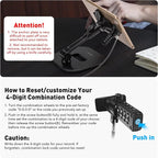 AboveTEK iPad Lock Security Cable w/Adhesive Plates, 6Ft Keyless 4 Digit Combination Tablet Lock Kit, Anti-Theft Hardware Locking Cable for iPhone Cell Phone MacBook Laptop in Showroom Retail Store