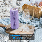MIATONE Portable Bluetooth Speaker 36W Stereo Sound Bass Boost, 24H Playtime, Bluetooth 5.3 TWS Pairing Girl Friend Gifts for Woman(Purple)