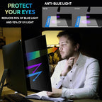 [2-Pack] 23.8 Inch Privacy Screen for Computer Monitor 16:9 Aspect Ratio, Eye Protection Anti Blue Light Glare Shield, 23.8inch Removable Black Blackout Anti Spy Desktop Security Private Filter