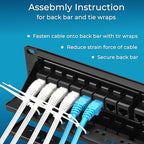 Rapink Patch Panel 48 Port Cat6A with Inline Keystone 10G Support, Pass-Thru Coupler UTP 19-Inch with Removable Back Bar, 1U Network Patch Panel for Cat6A,Cat6, Cat5e, Cat5 Cabling