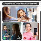 SUCKY Silicone Suction Phone Case Adhesive Mount - Anti-Slip Holder, Hands-Free Fidget Toy, Phone Accessory for iPhone and Android (Deep Black, Magnetic)