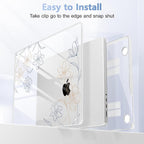 for MacBook Pro 16 inch Case 2021 2022 2023 2024 Release A3186 A3403 M4 A2991 M3 A2780 M2 A2485 M1 Pro/Max, Hard Shell Case with Screen Protector & Keyboard Cover, Floral