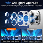 UniqueMe 3 Packs Compatible for iPhone 14 Pro Max/iPhone 14 Pro Camera Lens Protector Acrylic [Not Glass],[Case Friendly][Scratch-Resistant][Night Shooting Mode]-Glitter Silver