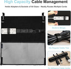 No Drill Under Desk Cable Management and Privacy Panel 2 in 1 | Modesty Panel with Cord Organizer |Felt Standing Desk Back Skirt for Office,Home(23.6")