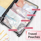 Umriox Small Zipper Pouch, 9.5x7.1 in (12 Colors, 12 Packs), Mesh Bags with Zipper for Office Supplies Travel Accessories