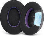 Ice Silk Fabric Replacement Earpads Cushions for HyperX Cloud/Alpha, Audio Technica M50X/M40X, Sony MDR 7506, Turtle Beach Stealth 400/600, & More - Ear Pads with Memory Foam & Added Thickness