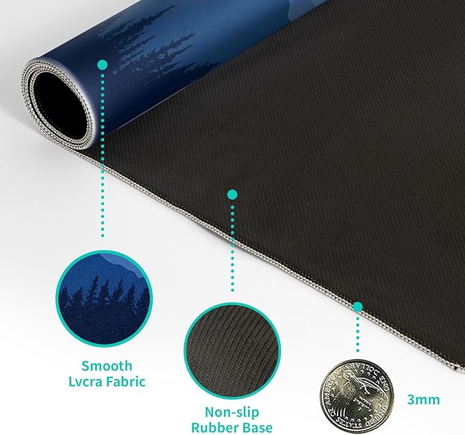 Japanese Mountain Landscape Gaming Mouse Pad Extended Large Mousepad with Nonslip Rubber Base Stitched Edges Laptop Computer Keyboard Desk Mat for Office Home and Game 31.5 X 11.8 Inch