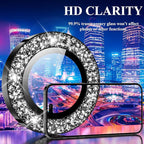 YWXTW Designed for iPhone 14 Pro/iPhone 14 Pro Max Camera Lens Protector Bling, [New Glitter Design] Individual Metal Tempered Glass Camera Cover Accessories Case Friendly, 1 Set (Black Glitter)