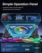 KeiBn Gaming Laptop Cooling Pad, Laptop Fan Cooling Pad with 5.5inch RGB External Fan, Rapid Cooling Laptop 15.6-19.3inch, 8 Height Stands, 2 USB Ports, Phone Holder-K1 5V RGB