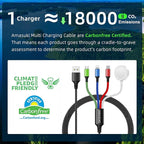 Upgraded Travel Essentials for Apple Watch Charger 4 in 1 Multi Charging Cable iWatch Charger Camping Essentials USB C/L/Micro Compatible with iWatch Series 10-1/SE/iPhone 16 15/Galaxy Android-4FT