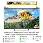 PowerBear 4K HDMI Cable 25 ft | High Speed Hdmi Cables, Braided Nylon & Gold Connectors, 4K @ 60Hz, Ultra HD, 2K, 1080P, ARC & CL3 Rated | for Laptop, Monitor, PS5, PS4, Xbox One, Fire TV, & More