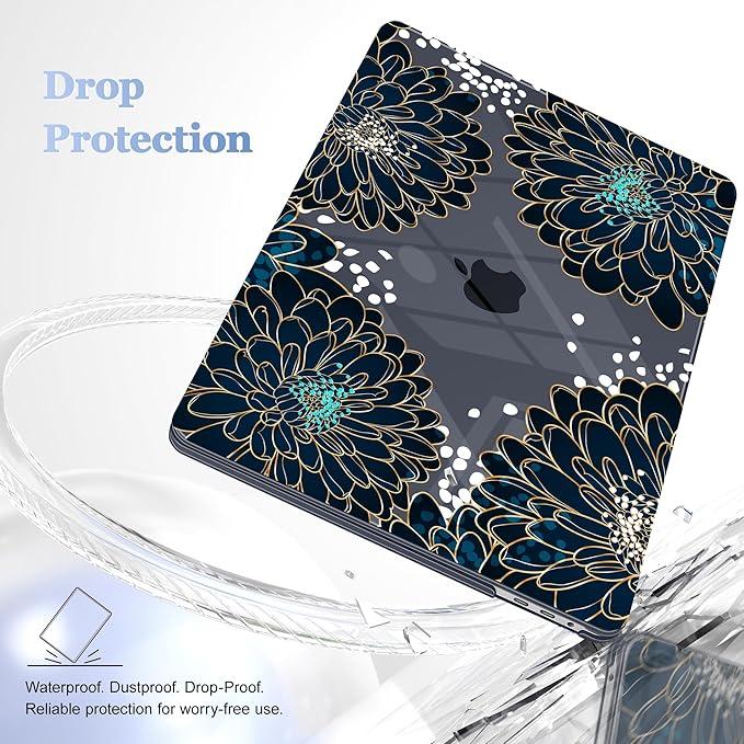for MacBook Pro 16 inch Case 2019 2020 Release Model A2141, Plastic Hard Shell Cover with Keyboard Cover & Screen Protector for MacBook Pro 16 inch with Touch Bar & Touch ID, Luxury Floral