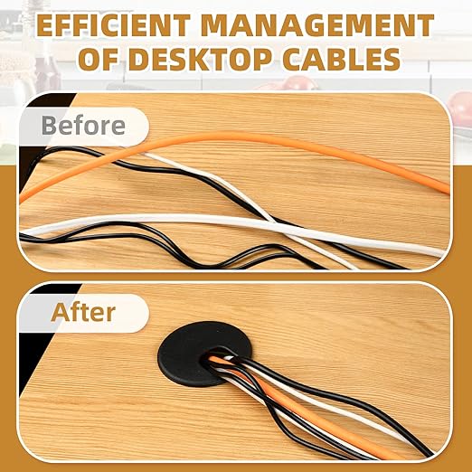 Desk Grommet 2 Inch (50 mm) 10 Pieces, Desk Hole Cover for Cables White, ABS Plastic Grommet Hole Cover with Hole Saw for Wires Cables Through The Countertop by XIOGZAXI