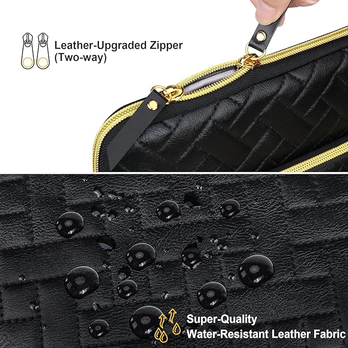 Lacdo Laptop Sleeve Case for 14 inch New MacBook Pro M4/M3/M2/M1 Chips Pro Max A3112 A3401 A3185 A2918 A2992 A2779 A2442 2024-2021, 13.8 inch Surface Laptop 7th Copilot+PC Computer Bag, Elegant Black