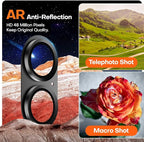 Camera Lens Protector for iPhone 16/16 Plus, Aluminum Alloy Sapphire Glass Camera Screen Cover, Case Friendly- Black Titanium