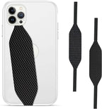 Phone Grip Strap - Reversible Finger Holder for Phone Back, Customizable Anti-Slip Design, Wireless Charging Compatible Detachable Holder for iPhone - Carbon Fiber