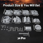 AUSPDICE RPG Terrain AF695 Trench Set – Modular Defensive Position for DND Map Layouts, Wargame Accessories, Dungeon Walls, and 28mm–32mm Miniature Tabletop RPG Games