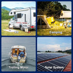 WEIZE 24V 100AH Bluetooth LiFePO4 Lithium Battery, Grade A Cells, 150A BMS, Low-Temp Protection Deep Cycle 500A/3S Peak Discharge Battery for Trolling Motor, Solar System, RV, Camping, Off Grid