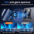 UniqueMe for 3 Pack iPhone 16 Pro/iPhone 16 Pro Max Camera Lens Protector - [Drop Protection] [Case Friendly] 9H Tempered Glass Camera Cover Screen [Update New Version]