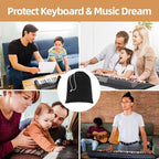 Grand Piano Keyboard Dust Cover, Music Stretchy Dirt Proof Keyboard Cover With Durable Elastic & Cord Lock Must Have Piano Accessories
