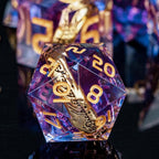 Magic Golden Ring DND Dice Set Sharp Edge Red Resin Dice with Box, for use with RPG D&D Tabletop Games Lord D and D Polyhedral Dice Set