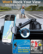 2025 Ultimate Car Phone Mount【98+LBS Strongest Suction & Military-Grade】【Patent & Safety Certs】 Cell Phone Holder Truck Stand for Dashboard Windshield Vent for iPhone 16 Pro Max Samsung (Dark Blue)
