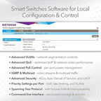 NETGEAR 52-Port PoE Gigabit Ethernet Smart Switch (GS752TP) - Managed, Optional Insight Cloud Management, 48 x PoE+ @ 380W, 4 x 1G SFP, Desktop or Rackmount, and Limited Lifetime Protection