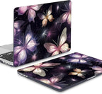 Mektron Designed Case for MacBook Pro 16 Inch A2141 Cover 2019 Release 16" with Liquid Retina Display/Touch ID, Plastic Hard Shell with Keyboard Skin & Screen Protector, Glittering Butterfly
