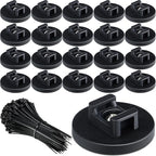 Yookeer 120 Pieces Magnetic Zip Tie Mount Multipurpose Cable Holder Magnets Magnetic Wire Management Bases with Heavy Duty Zip, Mount Nylon Cable Ties in Total (43 mm)