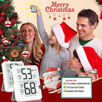 Antonki 2-Pack Room Thermometer, Digital Small Hygrometer Indoor Thermometer Humidity Gauge, Temperature Humidity Meter with Max/Min Record Monitor Sensor for Home, Plants - Battery Included
