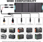 N-Type 16BB 160W 18V Portable Solar Panels for Power Station,25% High Conversion Efficiency ETFE Foldable Solar Panel Charger with Adjustable Kickstand Solar Panel for Camping Outdoor RV