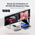 Displaylink Docking Station, USB C DisplayLink Dock Dual Displays for MacBook M1/M2/M3/M4 Windows, 4K@60Hz Displaylink Dock with 2 HDMI, 2 Display Port, 2USB C Data, 6 USBA, Ethernet, Audio