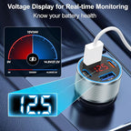 USB C Fast Car Charger, 2Pack 4-Port Fast Charging Car Charger with Voltage Display, Type C Car Chargers for Multiple Devices,USBC Phone Adapter for iPhone 16e 16 15 Pro Max,Galaxy,iPad,Pixel,Android