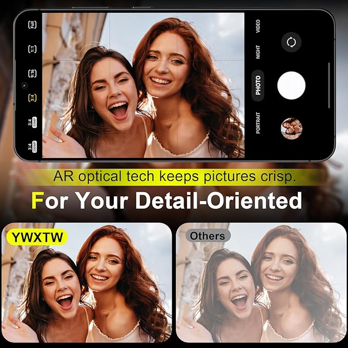 YWXTW Camera Lens Protector for Samsung Galaxy S25 Accessories [1:1 Fit & Ultra Clarity] 9H Tempered Glass Metal Individual Ring Camera Cover Screen Protector for S25, Case Friendly (Green)