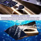 Extra Large Space Earth Table Mat, Dirt Resistant Creative Milky Way Table Mat, Computer Keyboard Mat, Minimalist Home Mouse Mat, 35.4 x 15.7 x 0.12 Inch Waterproof Mouse Mat