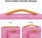 MOSISO 360 Protective Laptop Case 16 inch, 15-15.6 inch Laptop Sleeve Compatible with MacBook Pro 16, HP, Acer, Dell, Lenovo, ASUS, Side Open Carrying Case with 4 Zipper Pockets&Handle, Rose Red