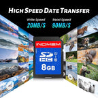 INDMEM SD Card 8GB, 10-Pack UHS-I Class 10 MLC Flash Memory Card, High-Speed Secure Digital Cards for Cameras, DSLR, Action Cams - Reliable Storage