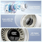 Quiet Small Desk Fan with 100 Speeds Knob switch, Digital Display Portable Rechargeable Fan for Office, Bedroom, Kitchen, Home, Outdoor, 135° Tilt Small Travel Camping Table Fan, White