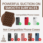 SUCKY Silicone Suction Phone Case Adhesive Mount - Anti-Slip Holder, Hands-Free Fidget Toy, Phone Accessory for iPhone and Android - Sticky Grip for Selfies, Videos, and Tiktok - Mocha Brown
