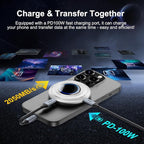 FP108 1TB Magnetic Portable SSD, External Solid State Drives with PD-100W and 2050MB/s USB-C 3.2 Gen 2x2, Play While Charging, Compatible with iPhone 16/15 Pro Max, Android, PC, Mac, Switch Lite