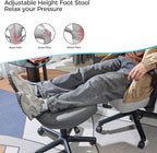 EUREKA ERGONOMIC Height Adjustable Foot Stool,19x18'' Large Seat Under Desk Footrest,Swivel Rolling Chair W Sturdy Wheels,Ottoman Stool Simple Meeting Chair for Home Office,Grey